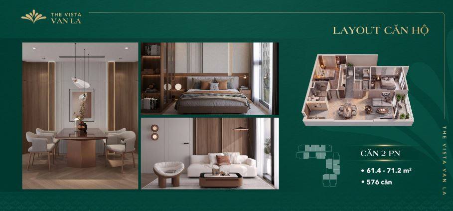 Thiết kế chi tiết căn hộ 2 phòng ngủ