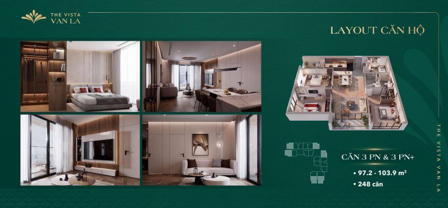 Thiết kế chi tiết căn hộ 3 phòng ngủ