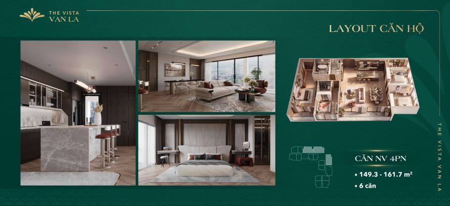 Thiết kế chi tiết căn hộ 4 phòng ngủ VIP