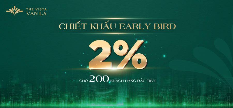 Chương trình ưu đãi Early Bird chiết khấu 2%