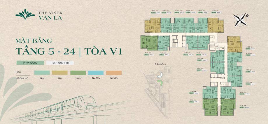 Mặt bằng điển hình từ tầng 5 đến 25
